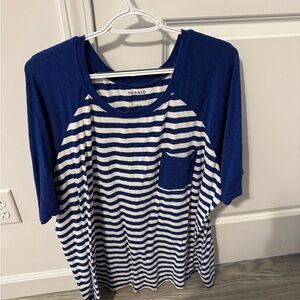 Torrid Blue and White Striped Shirt